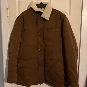 Men's Lands' End Sherpa Lined Barn Coat Mochachino XL (46-48)